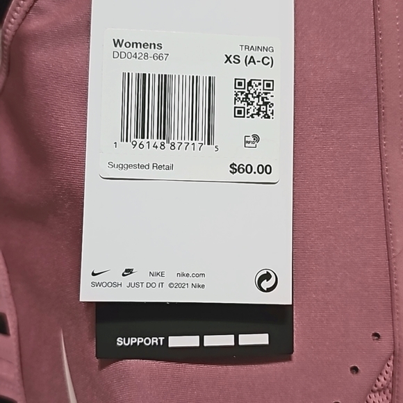 Nike Swoosh Bra Women's XS (A-C) Dessert Berry - Picture 7 of 7